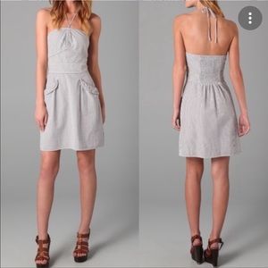 Juicy Couture Seersucker Halter Dress, M